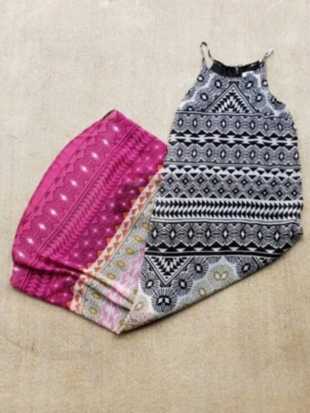Old Navy Boho Black and Pink Maxi Dress.